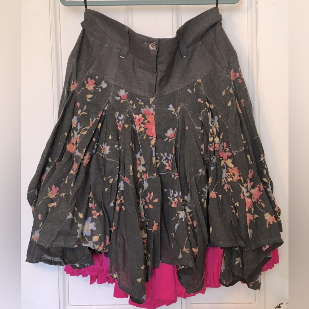 Vintage Marithe + Francois Girbaud Floral Wool Skirt